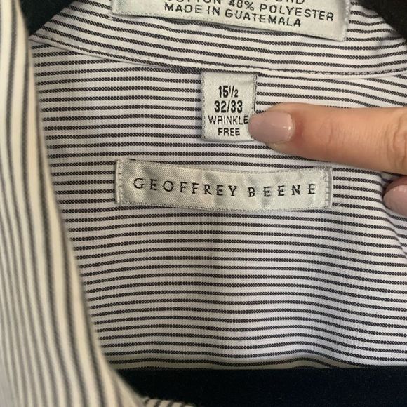Geoffrey Beene Button Up Shirt Size 15 1/2 31/32 - Picture 3 of 3